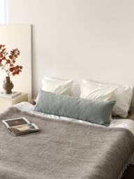 High Quality Linen Lumbar Pillow Cover, Soft Comfy Oversized Case, Extra Large Cushion Invisible Zipper, Any Custom Size