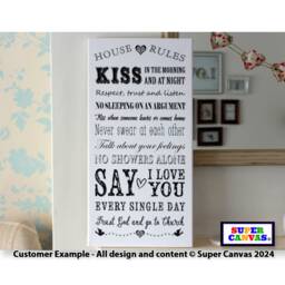 Couple Love House Rules Wife Husband Boyfriend Girlfriend Personalised Wall Art Framed Canvas Print Anniversary Valentines Day Gift - thumbnail 2