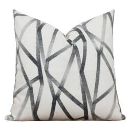 Black Line Geometric Pillow Cover Modern Throw Farmhouse Traditional Handmade - London - thumbnail 3