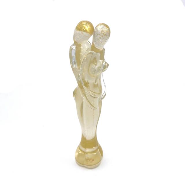 Murano Glass Love Sculpture Gold & Crystal Blown Art - image 1