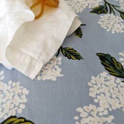 Rifle Paper Co. Hydrangea Baby Crib Sheet Blue Floral Fitted Sheet - thumbnail 2