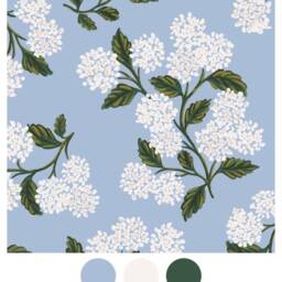 Rifle Paper Co. Hydrangea Baby Crib Sheet Blue Floral Fitted Sheet - thumbnail 3