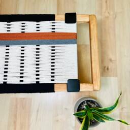 Hand-Woven Entryway Bench Mcm Style End Of Bed & Mudroom Seating - Custom-Made, Multiple Sizes - thumbnail 3
