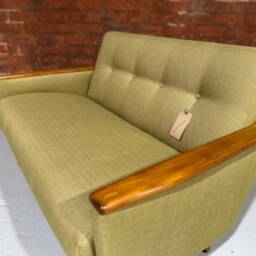 Danish Vintage Inspired Mid Century 50S 2 Seater Model 55 Cocktail Sofa Settee in Olive - thumbnail 2