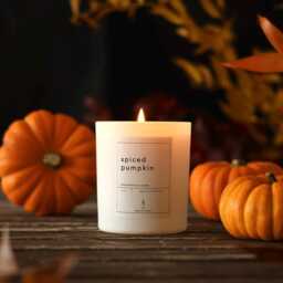 Spiced Pumpkin Soy Wax Candle Vegan Pumpkin Decor Halloween Gift For Her Spice Fall Home Cinnamon - thumbnail 2