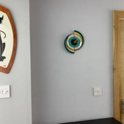 Royalexe Turquoise Wall Clock Mid-Century Atomic Jetsons Style - thumbnail 3