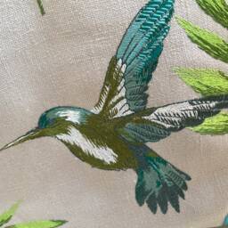 Embroidered Hummingbird Cushion Cover, Jewel Tone Floral Design - thumbnail 3