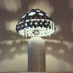 Handmade Ceramic Table Lamp - Boho Flower Cutout Bedside Light - thumbnail 2