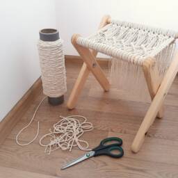 Macrame Folding Chair Foldable Seat Portable Stool Baby Room Boho Home Decor Bohemian Furniture Camp-Chair Stool For Picnic/Outing - thumbnail 2