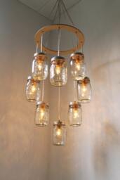 Heart Shaped Mason Jar Chandelier - Romantic Country Wedding Hanging Lighting Fixture Rustic Modern Industrial Bootsngus Lamp Design