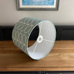 Linear Stem Zigguart Soft Duck Egg Luxury Lampshade. Bespoke. Handmade Table Or Pendant Shades in 20cm, 30cm Or 40cm - thumbnail 3