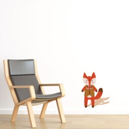Happy Fox Wall Sticker Decal - Kids Stickers, Animals Childrens Decals, Art, Room, Girl, Boy - thumbnail 2