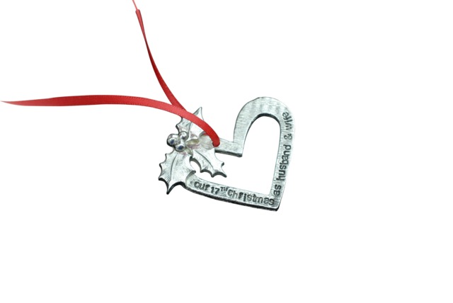 17 Year Anniversary Christmas Tree Ornament - Reads Our 17Th As Husband & Wife - image 1