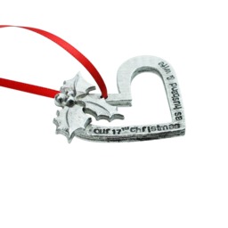 17 Year Anniversary Christmas Tree Ornament - Reads Our 17Th As Husband & Wife - thumbnail 3