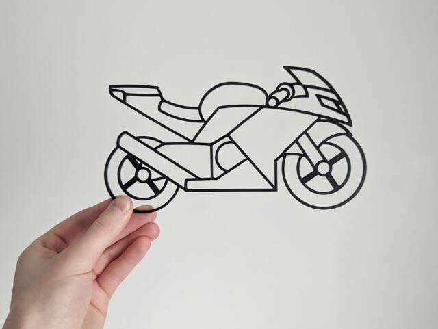 Racing Motorbike - Wall Art Hanging Decoration Home Decor Black Printinghive - image 1