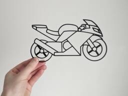 Racing Motorbike - Wall Art Hanging Decoration Home Decor Black Printinghive - thumbnail 1