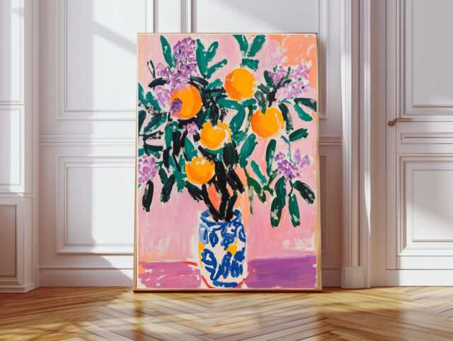 Floral Vase Art Print, Flower Poster, Wall Decor, Art, Still Art - image 1