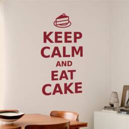 Keep Calm & Eat Cake Wall Sticker, Baker Gift, Bakery Decor, Keep Calm Stickers, Kitchen Wall Decor, Art - thumbnail 3
