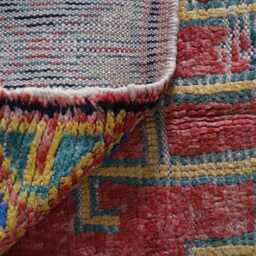 Vintage Red Moroccan Wool Rug - 7.5x5 Ft, Handwoven Berber Carpet - thumbnail 3