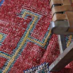 Vintage Red Moroccan Wool Rug - 7.5x5 Ft, Handwoven Berber Carpet - thumbnail 4