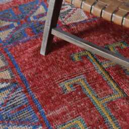 Vintage Red Moroccan Wool Rug - 7.5x5 Ft, Handwoven Berber Carpet - thumbnail 2