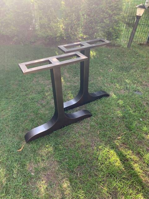 Set Of 2 Metal Dining Table Legs, Base, Antique Bronze Brass Legs - image 1
