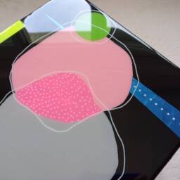 Asymmetric Resin Side Table Multicolored Epoxy Art - Handmade - thumbnail 4