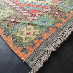 Kilim Rug Classic, Handmade Artisan Afghan Turkish Aztec Geometric Wool 149x98 cm - thumbnail 2
