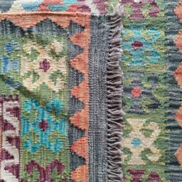 Kilim Rug Classic, Handmade Artisan Afghan Turkish Aztec Geometric Wool 149x98 cm - thumbnail 3