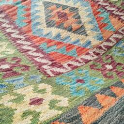 Kilim Rug Classic, Handmade Artisan Afghan Turkish Aztec Geometric Wool 149x98 cm - thumbnail 4