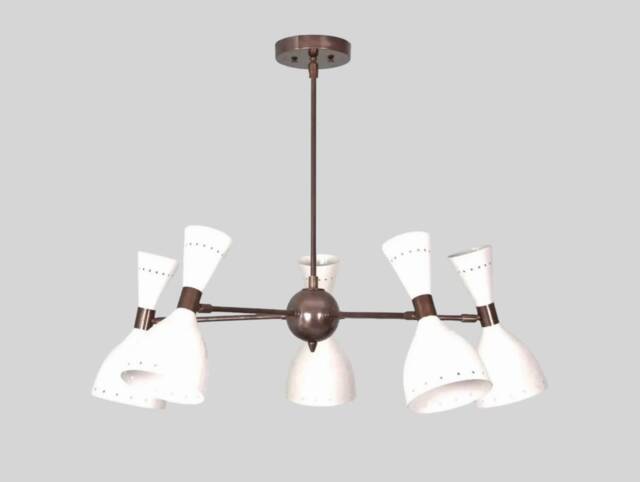 Mid Century Sputnik Chandelier Diabolo Stilnovo Ceiling Light Lamp , Italian Dining 5 Light - image 1