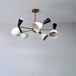 Mid Century Sputnik Chandelier Diabolo Stilnovo Ceiling Light Lamp , Italian Dining 5 Light - thumbnail 3