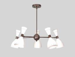 Mid Century Sputnik Chandelier Diabolo Stilnovo Ceiling Light Lamp , Italian Dining 5 Light - thumbnail 1