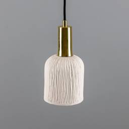 Osier Organic Ceramic Pendant Light Matte White Striped 10 - thumbnail 2