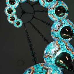 Turkish Mosaic Water Drop Chandelier - 11 Large Globe Ottoman Ceiling Lamp - H11 - thumbnail 3