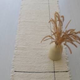 Runner Rug 150 cm Cream Rug, Kitchen Washable, Beige Cotton Shower Bathroom Bedroom Entryway Unique - thumbnail 2