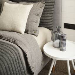 "Linen Bedspread ""Onyx"
