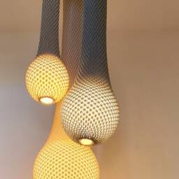 Set Of 3 Pendant Lights, Chandelier Lighting, Foyer Light, Modern Ceiling Lamp, Wicker Light Fixture, Designer Office Lighting - thumbnail 3
