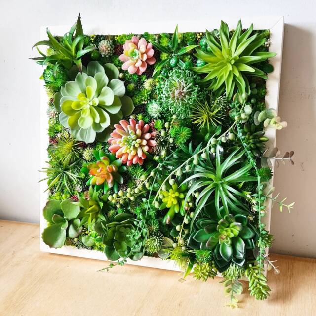 Faux Succulent 3D Wall Art Rustic Wood Framed Botanical Decor For Home & Business - image 1