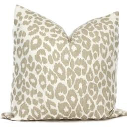 Schumacher Iconic Leopard Linen Pillow Cover Rts Rmt - thumbnail 1