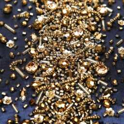 Navy Satin Pillow Cover, Hand Embroidered Gold Crystals - Bmcc107 - thumbnail 3