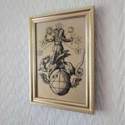 "Alchemical Rebis - Basil Valentine, 1613 Handmade Reproduction On Canvas Alchemy Occult 5""x7" - thumbnail 3