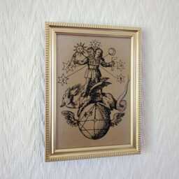 "Alchemical Rebis - Basil Valentine, 1613 Handmade Reproduction On Canvas Alchemy Occult 5""x7" - thumbnail 2