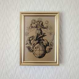 "Alchemical Rebis - Basil Valentine, 1613 Handmade Reproduction On Canvas Alchemy Occult 5""x7" - thumbnail 1