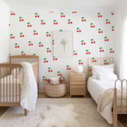 Red Cherry Fabric Wall Stickers Removable Kids Room Decor - thumbnail 3