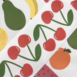 Red Cherry Fabric Wall Stickers Removable Kids Room Decor - thumbnail 2