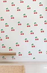 Red Cherry Fabric Wall Stickers Removable Kids Room Decor - thumbnail 1