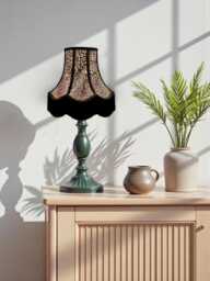 Lynx Animal Print Lampshade With Black Fringe, Made in The UK - Animal Fabric Lamp Shades - thumbnail 1