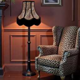 Lynx Animal Print Lampshade With Black Fringe, Made in The UK - Animal Fabric Lamp Shades - thumbnail 2