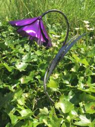 Handcrafted Purple Poppy Sculpture Military Remembrance Gift Veteran's Day Metal Centrepiece Handmade Flower Present Drooping Head Poppies - thumbnail 1